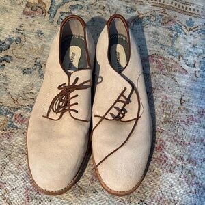 Johnston & Murphy Cream Suede Oxfords